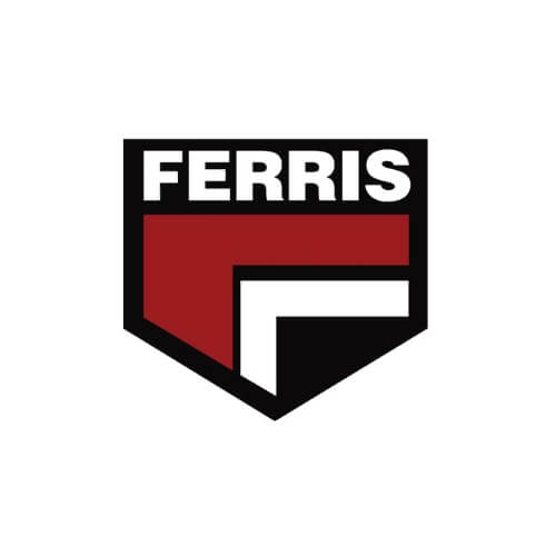 Ferris logo with a red and black design on a white background